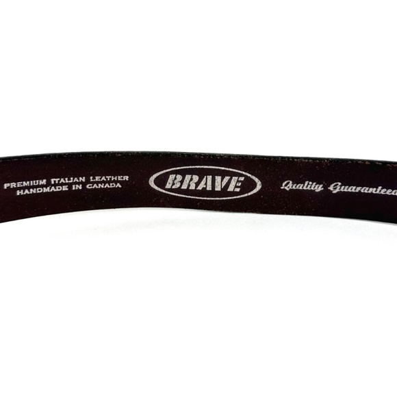 Brave Leather Thick Cowhide Italian Leather Classic Chocolate Brown Belt • S/M - Picture 7 of 10